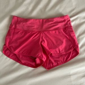 Pink Lululemon speedups, Size 2, Inseam 2.5